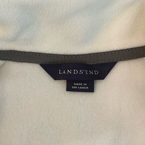 LANDS' END Full Zip White Fleece Jacket - Picture 2 of 12